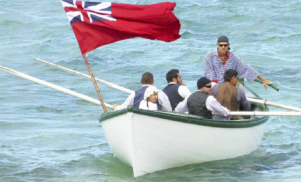 Emily Bay is the centre of the March 6 re-enactment of the British arrival to begin a convict colony. Emily Bay is the centre of the March 6 re-enactment of the British arrival to begin a convict colony.